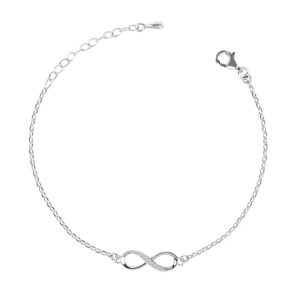clara 925 sterling silver infinity bracelet, rakhi for bhabhi | adjustable, rhodium plated, swiss zirconia |gift for women and girls