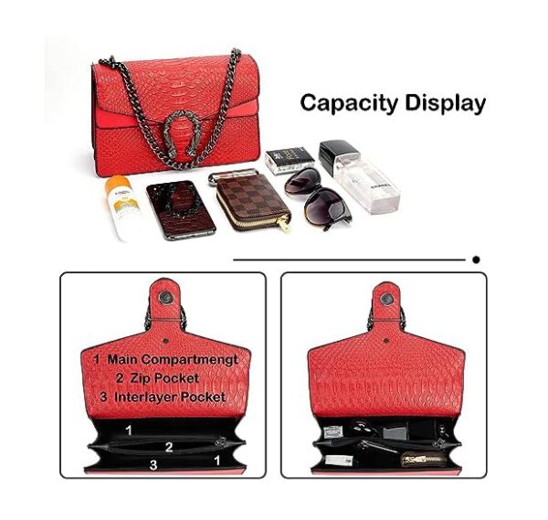 girls utility cross body shoulder sling bag clutch purse with adjustable chain strap