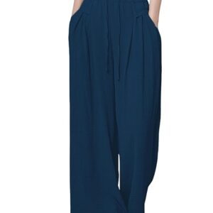 greciilooks high waist polycotton trousers for women – flared parachute pants with side pockets | casual travel cargo pants (available in plus size and combo pack of 2)