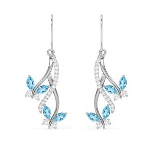 clara 925 sterling silver butterfly pendant earring chain jewellery set | rhodium plated, swiss zirconia | rakhi rakshabandhan gift for sister bhabhi | gift for women & girls