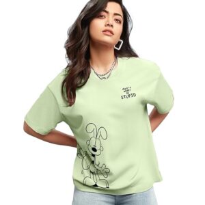 bewakoof women's graphic oversized fit t shirt