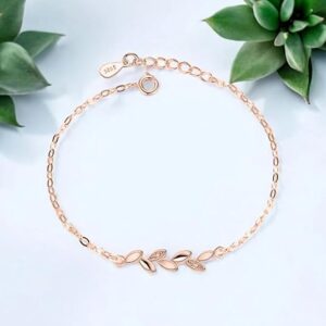 nilu's collection copper sterling silver plated charm bracelet for women & girls
