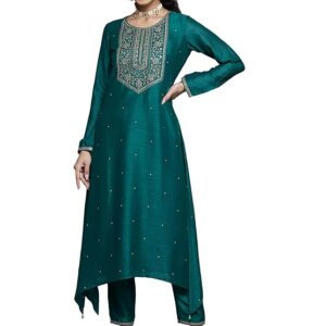 libas women's silk relaxed fit a line kurta