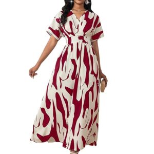 leriya fashion printed maxi dress for women – trendy long one piece summer outfit | lightweight flared dress for casual & holiday wear