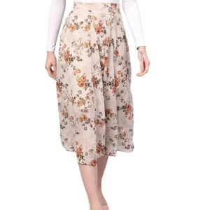 sassafras taupe floral a line skirt