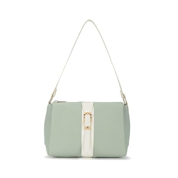 soft serve shoulder bag for women, medium size with top zip closure, buckle detailing and inner organiser pockets, everyday casual shoulder bag