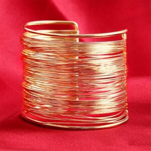 shining diva fashion non precious metal gold plated stylish kada bangle cuff bracelet for women (8133b, gold)