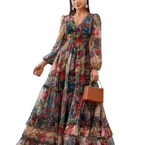 litzo women's georgette a line maxi dress