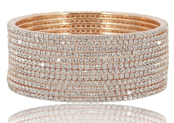 zulka non precious metal with base metal and zircon gemstone studded premium and traditional glossy finished sleek bangle set for women and girls