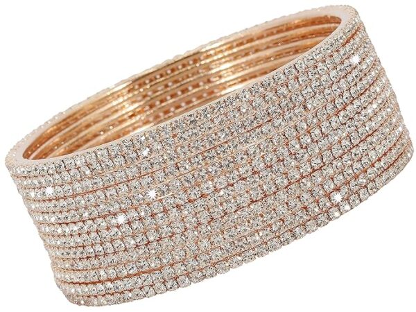 zulka non precious metal with base metal and zircon gemstone studded premium and traditional glossy finished sleek bangle set for women and girls